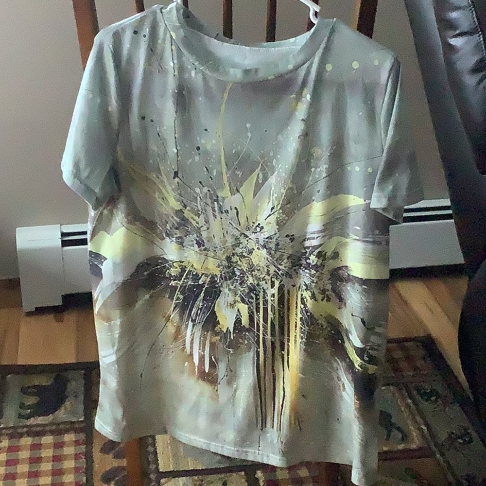 WOMENS UNBRANDED XL SHORT SLEEVE SHIRT GREEN/YELLOW